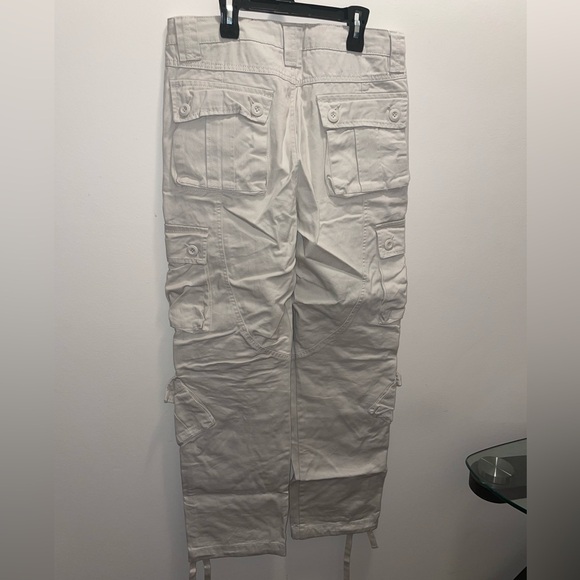 Baggy Y2K Adjustable Cargo Pants Beige - Picture 1 of 5